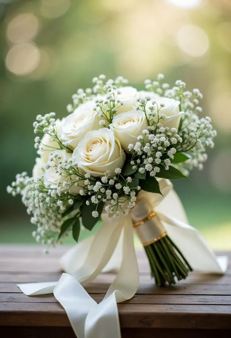 Buquê de noiva elegante e minimalista criado pela floricultura Harrison Flores em Belo Horizonte